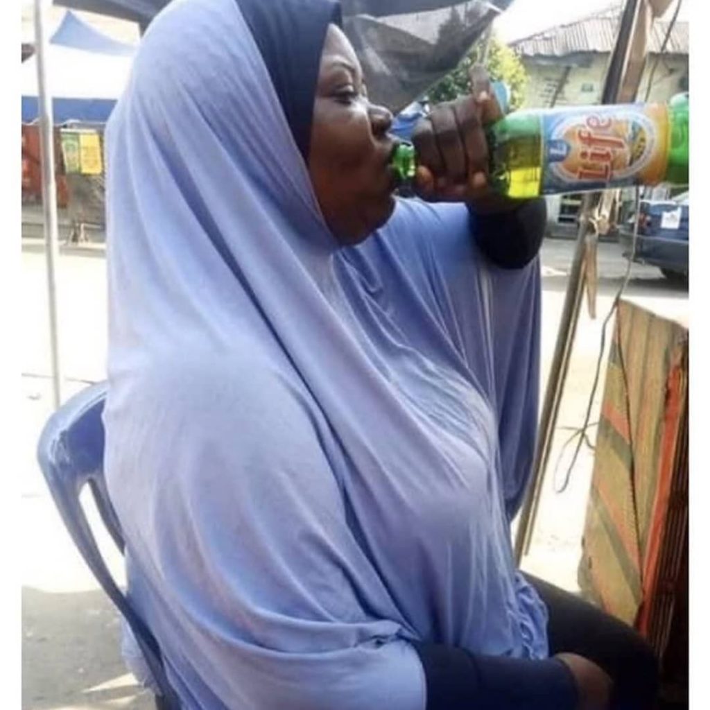 Woman Caught Drinking Beer 