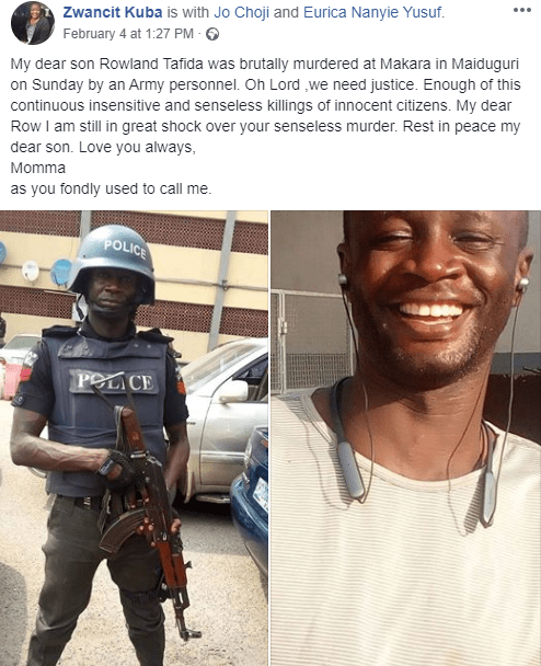 Policeman allegedly killed by soldier fighting over a girl in Borno