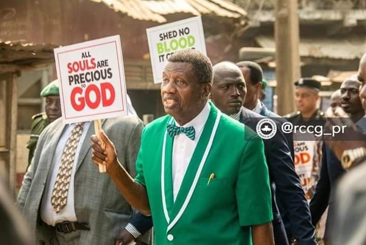 Pastor E. A. Adeboye Leads Protest in Lagos