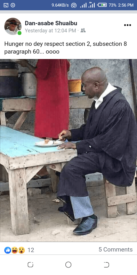 Barrister Caught Eating Mama Put While Duty