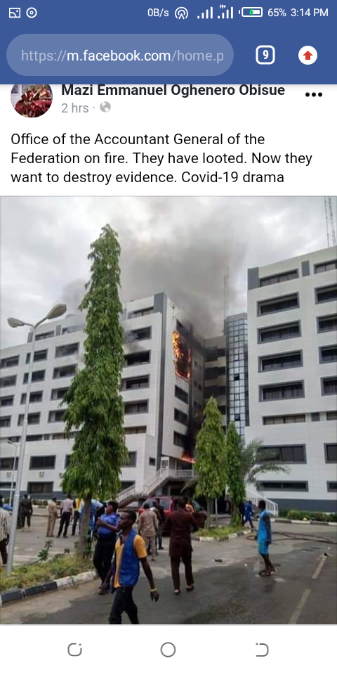 They Have Looted Now They Want to Destroy Evidence - Nigerians React to OAGF Going up in Flames