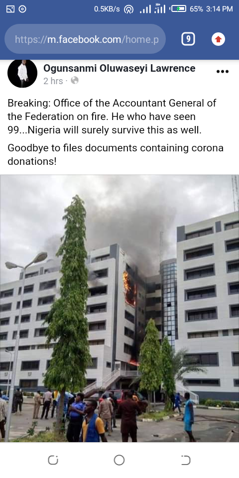 They Have Looted Now They Want to Destroy Evidence - Nigerians React to OAGF Going up in Flames