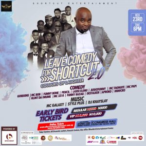 Leave Comedy for Shortcut 2.0 official flier