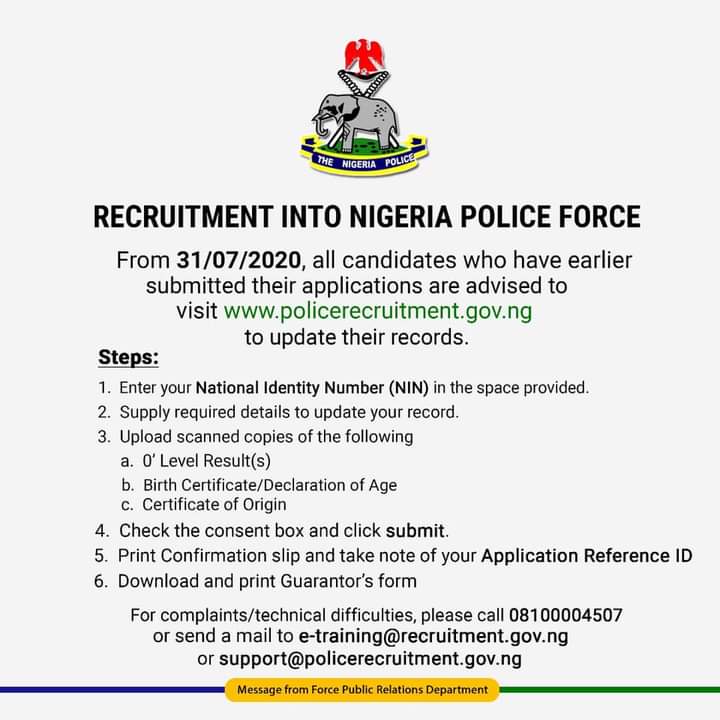 Nigerian Police Recruitment Exercise 