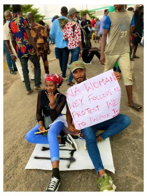 His Girlfriend During Protest