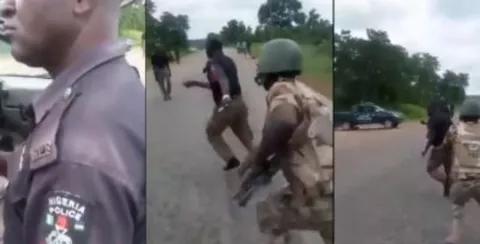 Soldiers Beats Up Police