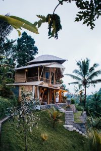 luxury villa on slope in exotic country