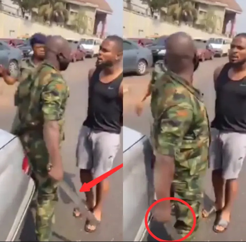 Video: Nigerians React After Soldier Slaps An International Footballer Inside His G-Wagon