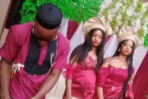 Nigerian Man Jubilates After Marrying Twin Sisters