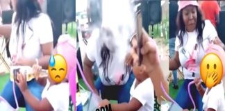 VIDEO: South African Woman Slammed For Giving Her Little Daughter Shisa to Smoke at A Party