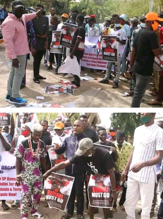"Buhari Must Go", Protesters Storm The Streets Of Abuja Demanding For The Resignation Of President Buhari