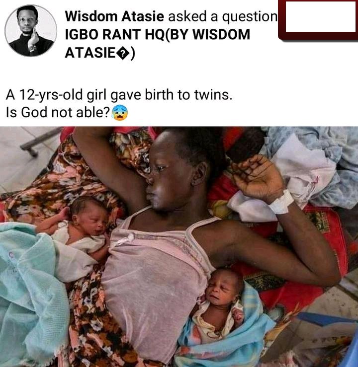 See the 12-year-Old Girl Who Gave Birth to Twins