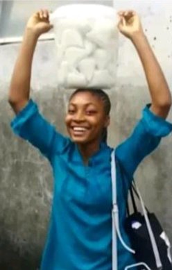 HUMBLE BEGINNINGS! Pretty UNILAG Student Who Went Viral For Selling Garri Finally Launches Her Brand