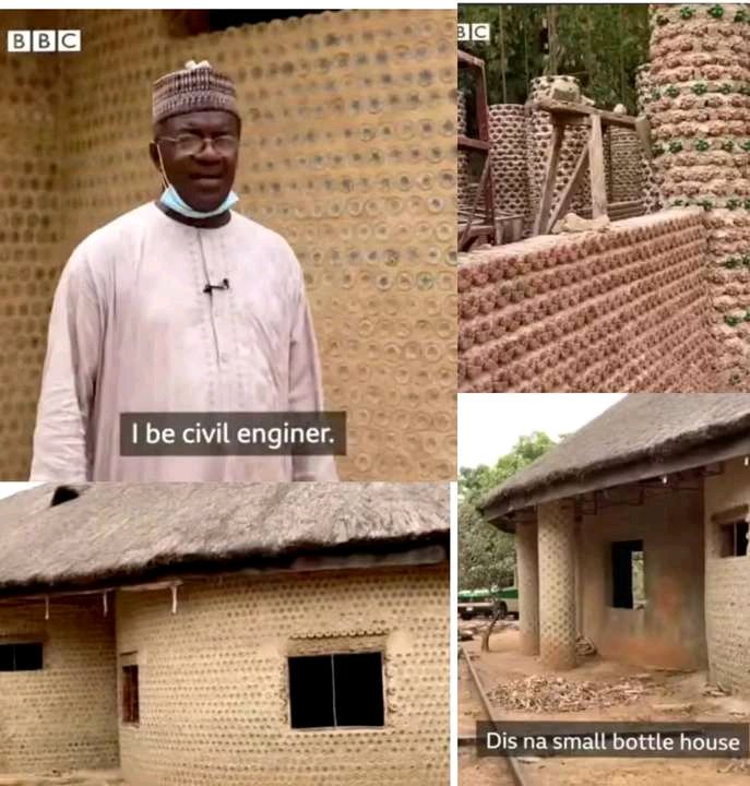 After This Hausa Man Managed To Build A House With 17, 800 Bottles, See What Nigerians Are Saying About Him