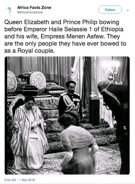 Meet The Only African Leader That Queen Elizabeth II And Prince Philip Have Bowed To - Haille Selassie I