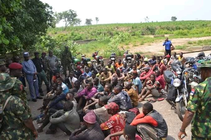 See the Faces of 73 Hausa Men With Motorcycles Heading To Imo State Intercepted by Army