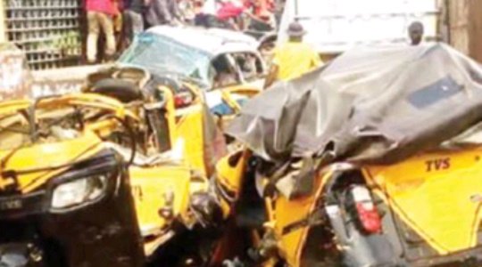 SO SAD! One Person Confirmed Dead After Hilux Van Rams Into 2 Keke in Ilorin