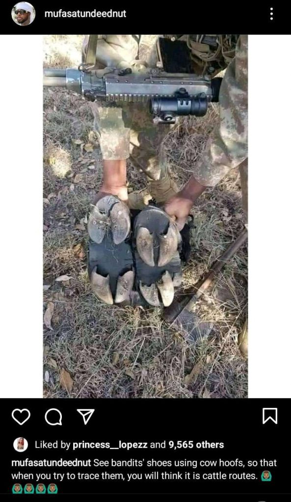 OMG!!! See The Customized Shoes Bandits and Boko Haram Use To Prevent Army From Tracing Their Footsteps Inside Forest