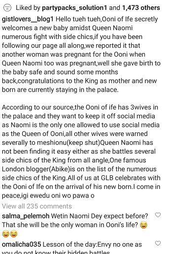 FIRE ON THE MOUNTAIN! Ooni Of Ife Allegedly Welcomes Secret Baby With Another Woman