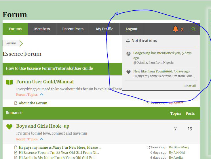 How to View Notification on Essence Forum from Toktok9ja