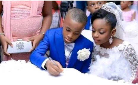 What's This World Turning Into? 10-Year Old Boy And Girl Gets Married, See Their Wedding Pictures