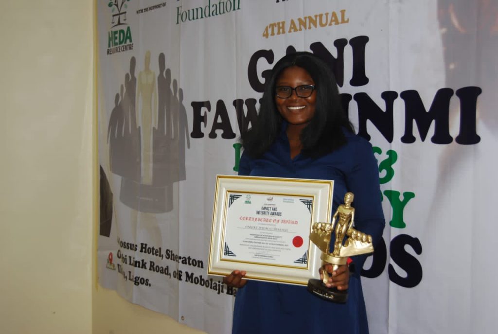 Ifeoma Onuike Makes History Again After Emerging Winner of Gani Fawehinmi Impact and Integrity Award