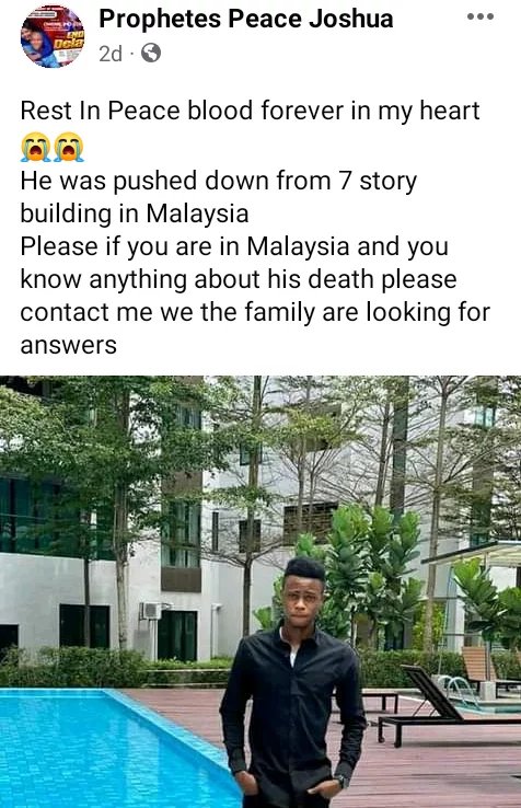 Nigerian Man Jumps to Death from 21st Floor Apartment in Malaysia