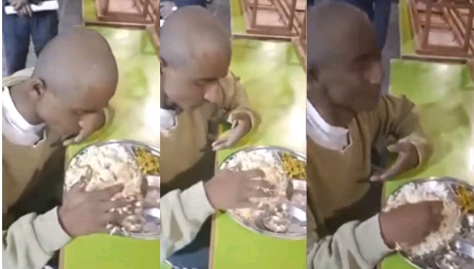VIDEO: Prisoner on death row shivers while eating his last meal before execution