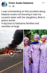 Sad: Mother and Her Two Daughters Burnt to Death in Kaduna Accident