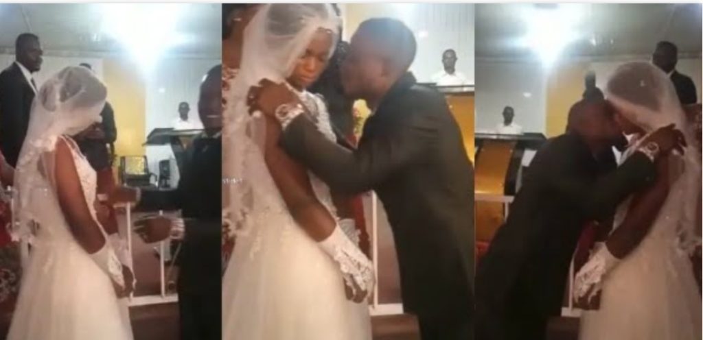VIDEO: For No Reason Bride Refuses To Kiss Her Husband During Wedding Ceremony