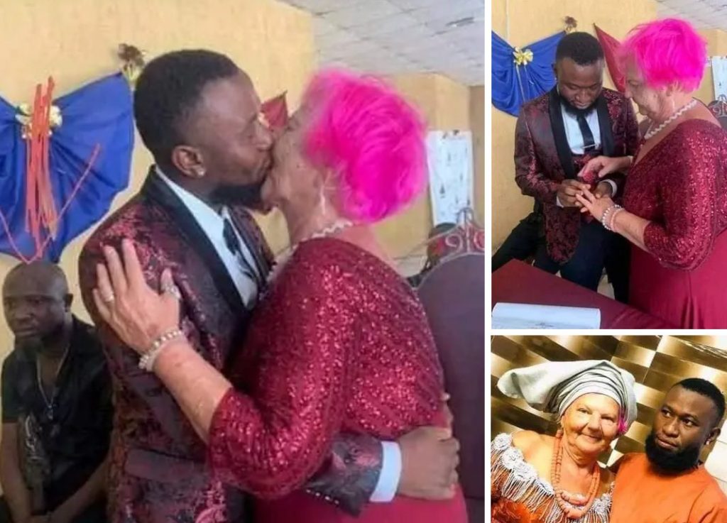 Love or Green Card? Another Young Nigerian Man Marries Oyibo Grandmother ( Photos)