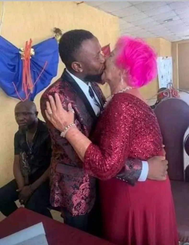 Love or Green Card? Another Young Nigerian Man Marries Oyibo Grandmother ( Photos)