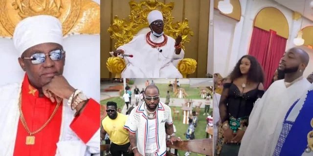 See How Nigerians Reacted After Oba of Benin Introduced His Eldest Daughter to Davido During His Visit to the Palace