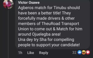 Nigerians React To Video Showing MC Oluomo's 5 Million Man March For Tinubu In Lagos [WATCH HERE]