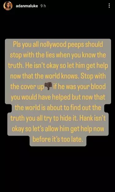 Nollywood Stop Lying, Hanks Needs Help Before It's Too Late, He Is Not Ok - Actress Adanma Luke Blows Hot