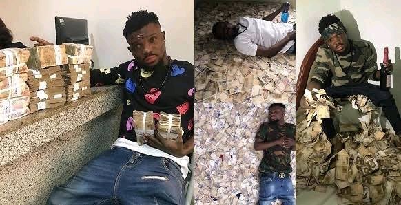 'Owo Boy' Who  Sleeps on Money Wants to Give N5Million and Benz to Any lady Willing to Be His Baby Mama (Pictures)
