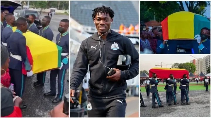 SAD: Christian Atsu Burial Photos As Ghana's President and Hundreds of Mourners Pay Their Last Respect to Ex-Newcastle Player