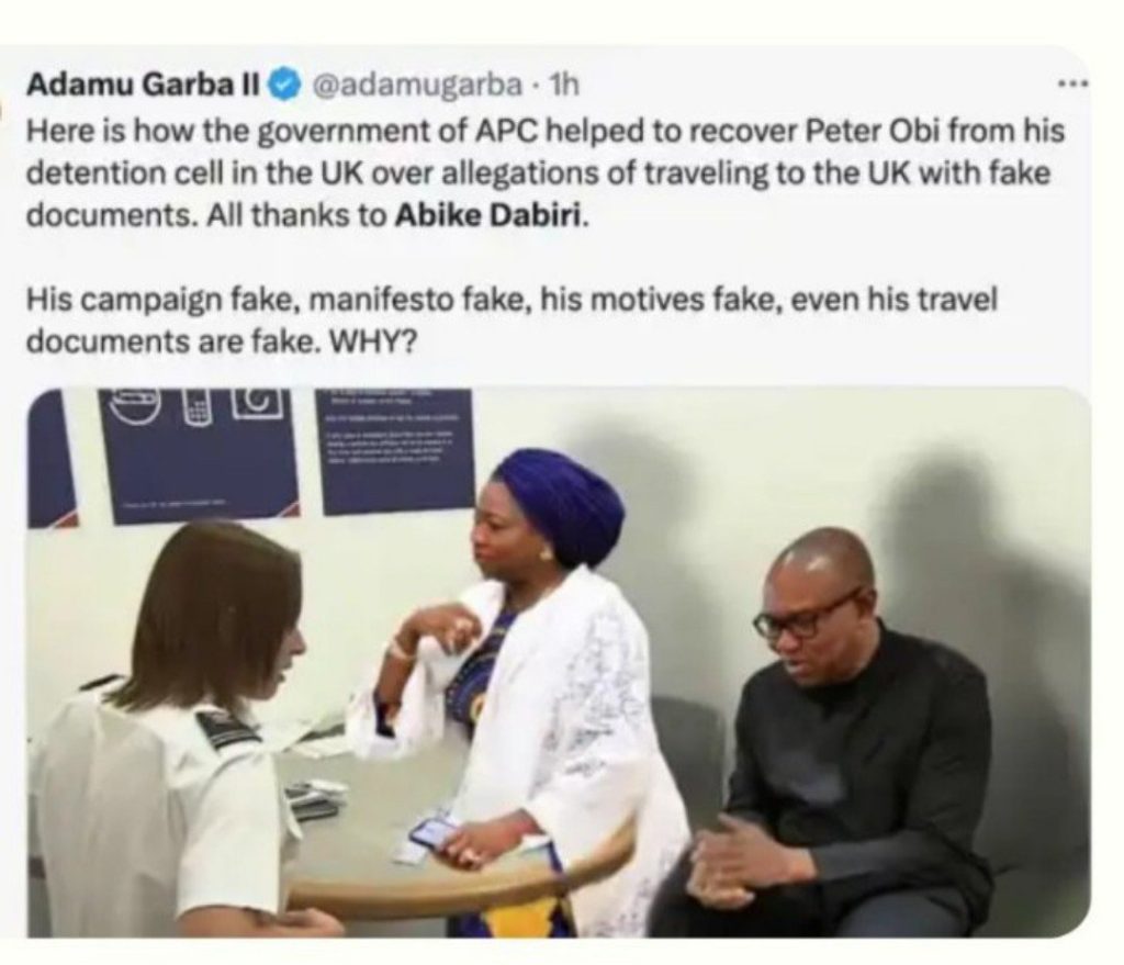 Here's the Viral Photo That Captured FG Bailing Peter Obi Out Of UK Detention, But This is What Really Happened