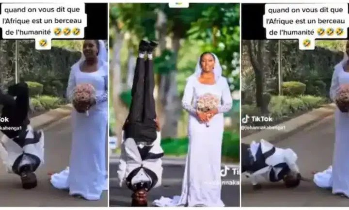 VIDEO: Groom Goes Viral For Standing On His Head During Wedding Photoshoot