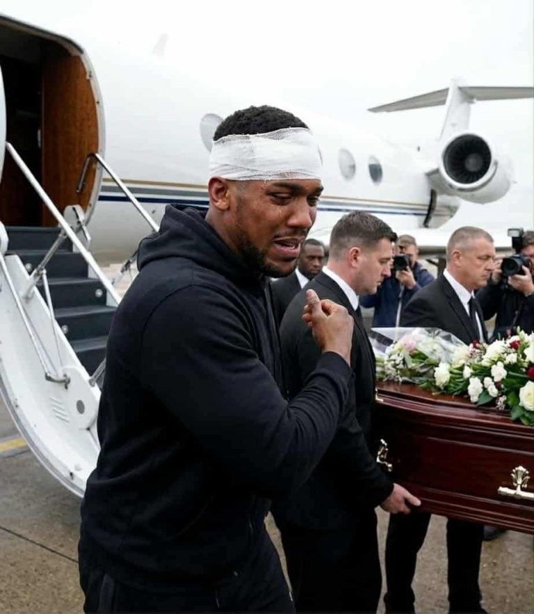 In a Moment of Grief, Anthony Joshua Receives Remains of His Two Close Friends