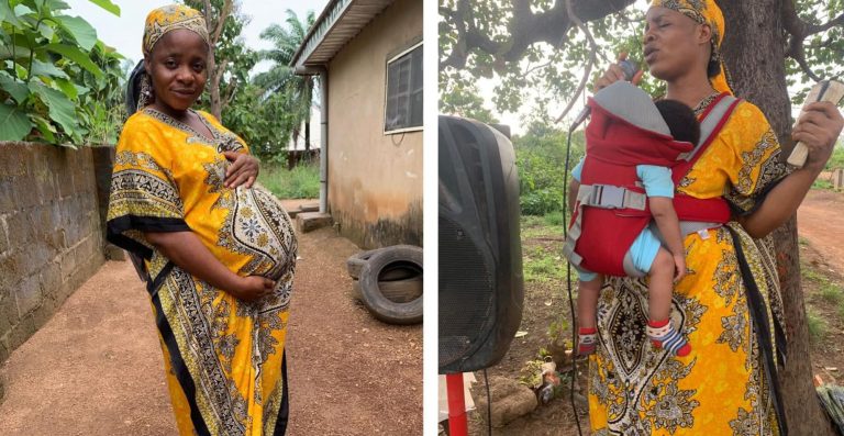 “In 2022, I lost my first pregnancy, A few days later, I carried my megaphone and went for evangelism, Today, I’m carrying my own child” – Evangelist shares her miracle