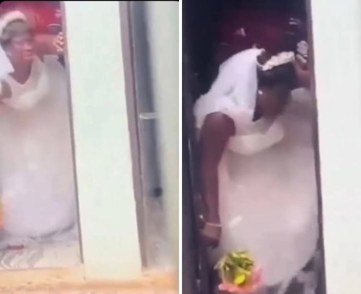 ‘What Was She Thinking?’ – Video of Bride Ch0pp!ng Her Ex-boyfriend on Her Wedding Day Goes Viral