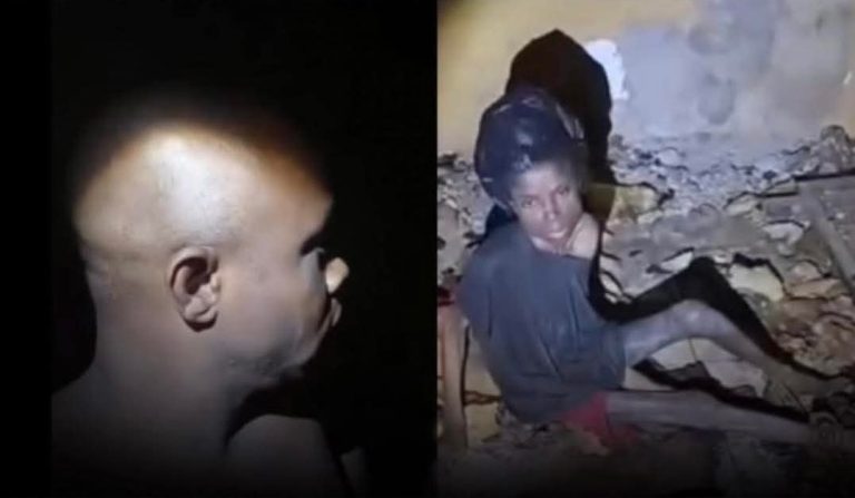 Chained in Darkness: Abuja Community Rescues Woman Held Captive by Her Brother for Four Years (Video)