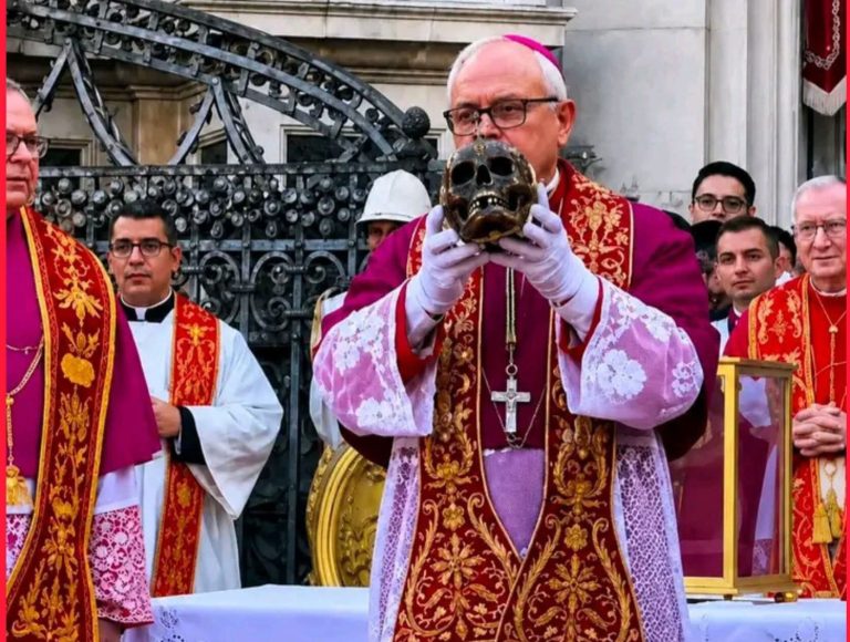 Viral Video of Cardinal Holding Skull Sparks Debate as Theologian Defends Veneration of Saint’s Relics