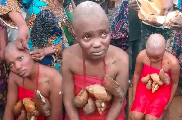TikToker Undergoes Traditional Cleansing After Filming Oloolu Masquerade Procession in Ibadan
